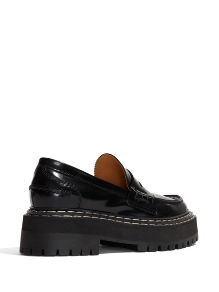 lug-sole leather loafers