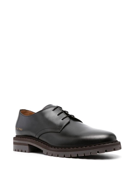 serial-number leather Derby shoes