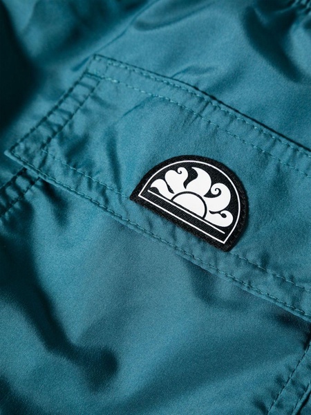 logo-patch layered swim shorts