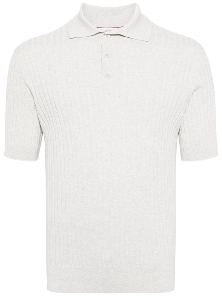 knitted cotton polo shirt