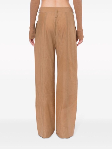 Beige Cotton Blend Trousers