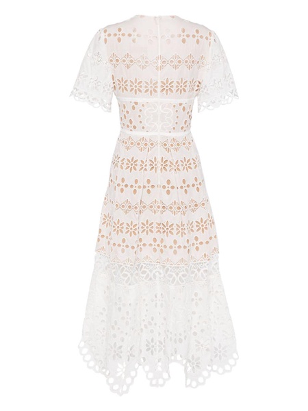 broderie anglaise midi dress