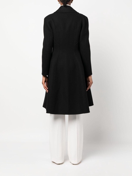 A-line double-breasted wool coat