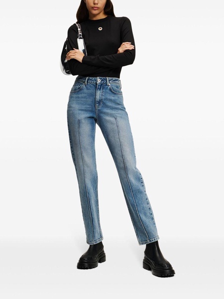 high-rise tapered jeans