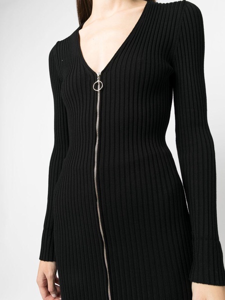 ribbed zip-fastening jumper