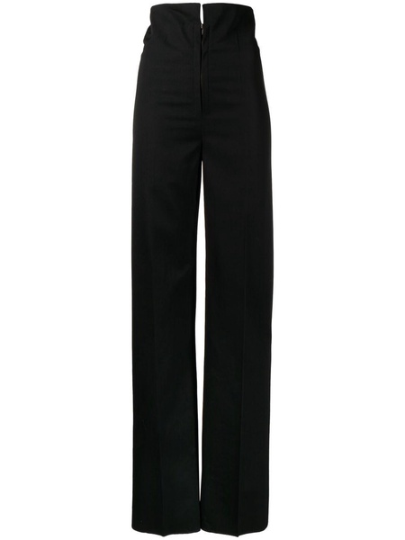 high-waisted wool trousers