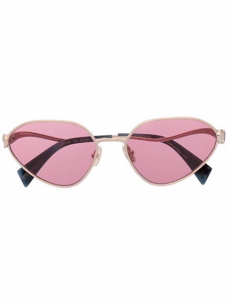 pink-tinted cat-eye sunglasses