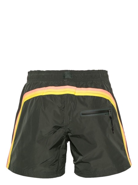 logo-appliqué striped swim shorts