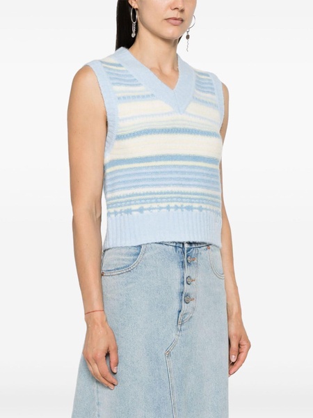 stripped sleeveless knitted top