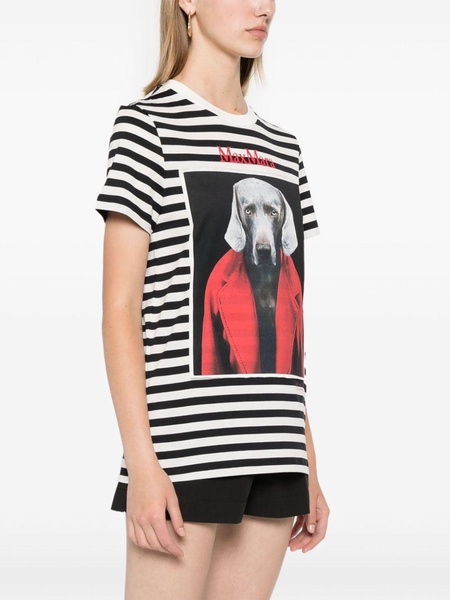 Rosso printed striped jersey t-shirt