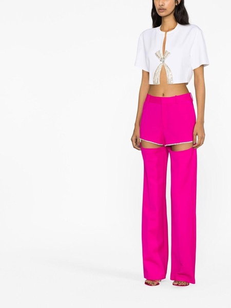 Crystal Slit crepe trousers