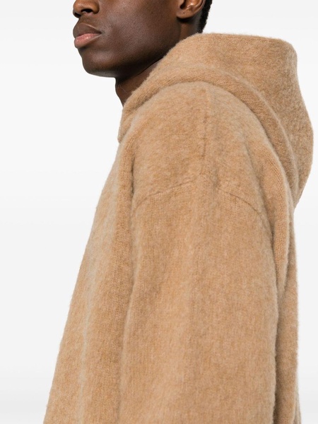  brushed-effect virgin wool hoodie