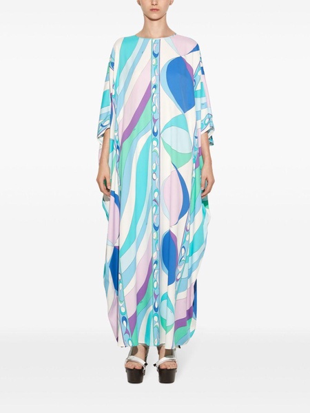 Pesci-print kaftan maxidress