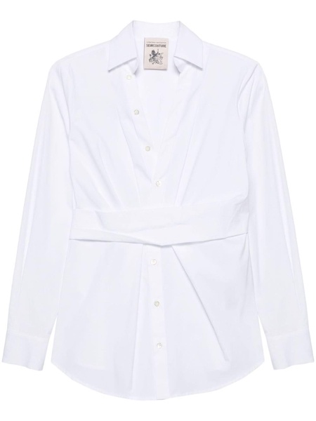 V-neck poplin shirt 