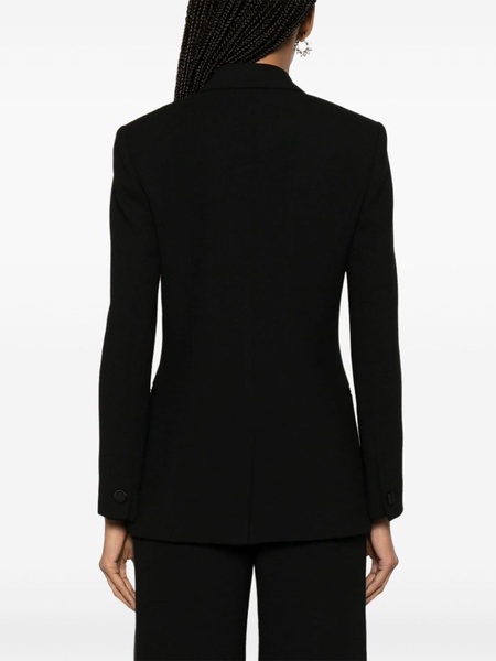 Black Crystal-Embellished Wool Blazer