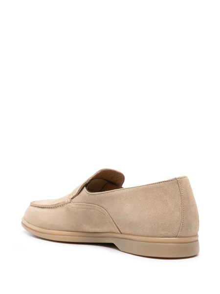 panelled suede loafers