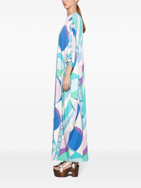 Pesci-print kaftan maxidress