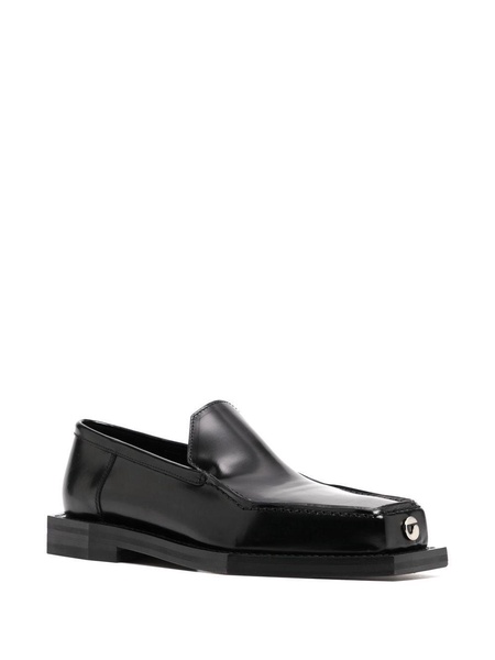 square-toe polished-finish loafer