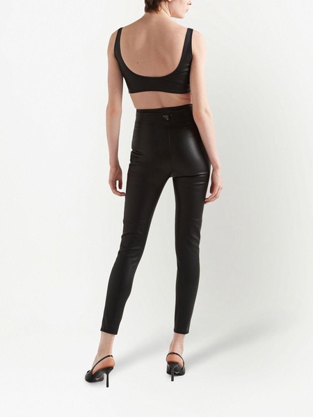 high-rise nappa-leather leggings