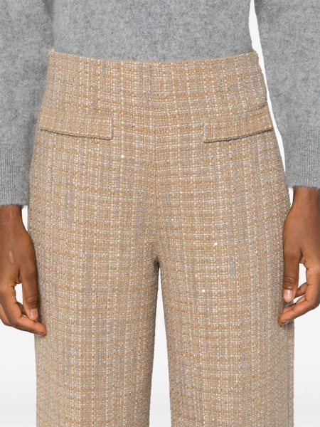 wide-leg tweed trousers