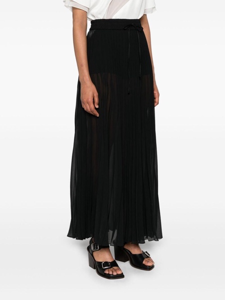 Black Pleated Maxi Skirt