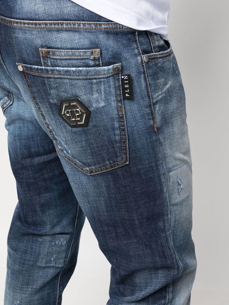 Premium Hexagon low-rise slim-cut jeans