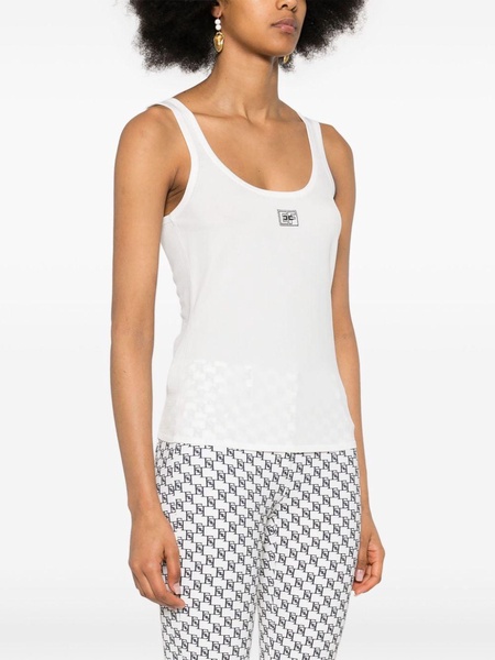 logo-jacquard sleeveless top