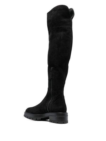 knee-high suede boots