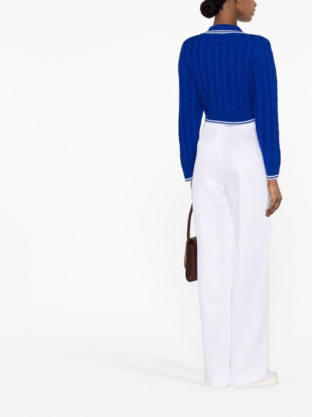 high-waisted wide-leg trousers