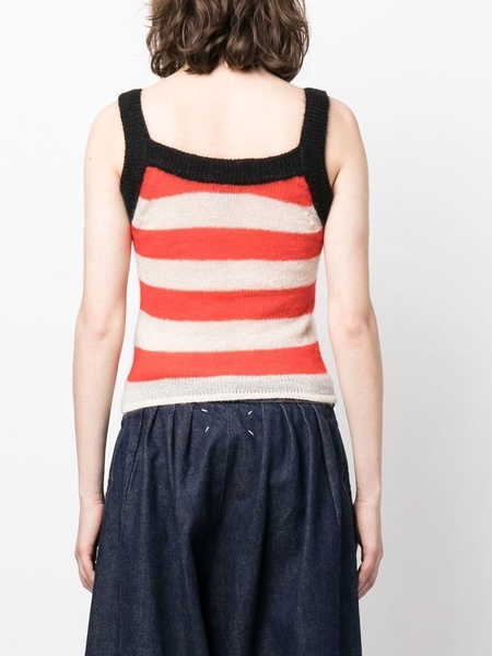 striped-knit tank top