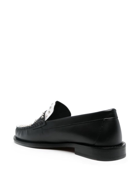 two-tone leather loafers