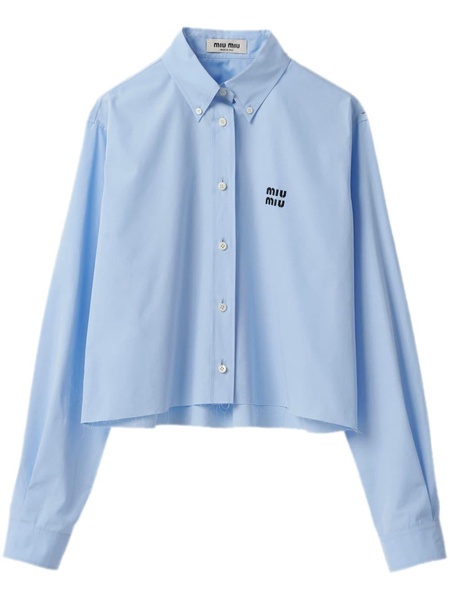 logo-embroidered cotton shirt