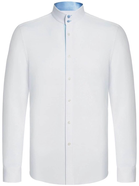 cotton band-collar shirt