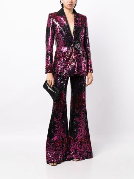 sequin-embellished flared trousers 