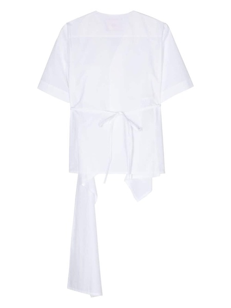 draped-detailing cotton shirt