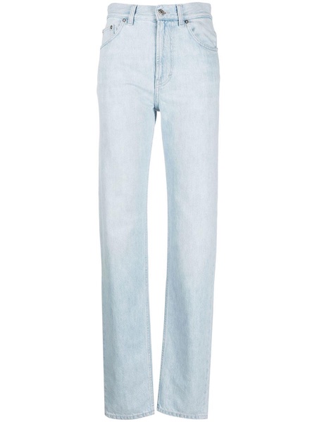 high-rise straight-leg jeans