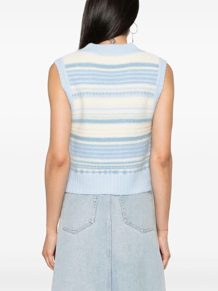 stripped sleeveless knitted top