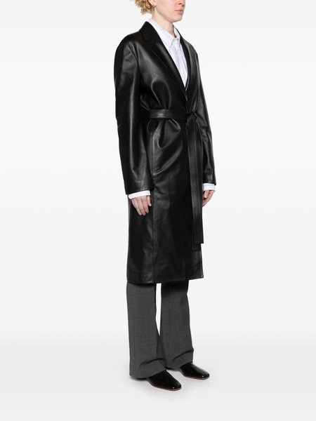 Black Babil Leather Trench Coat