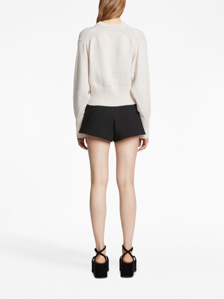 cropped cotton-blend jumper