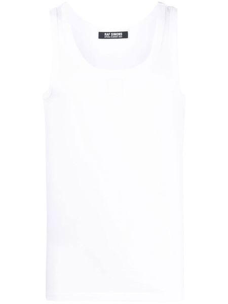 logo-patch cotton tank top