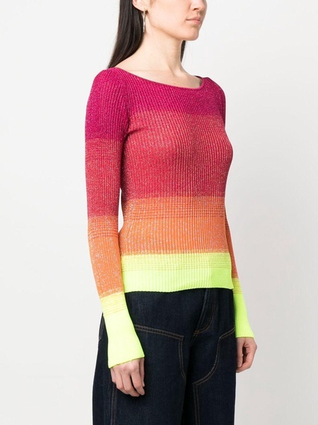 colour-block ribbed-knit jumper