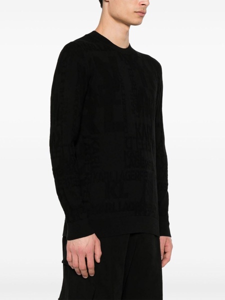 jacquard-logo cotton jumper 