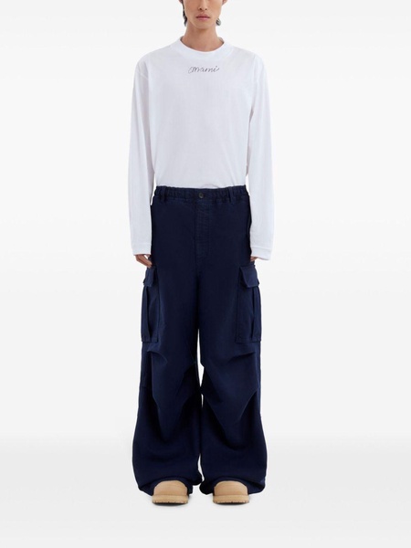 cargo-pocket cotton trousers 