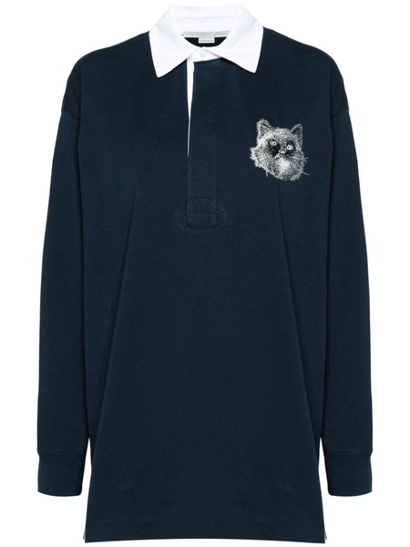 Cat oversized rugby polo shirt navy