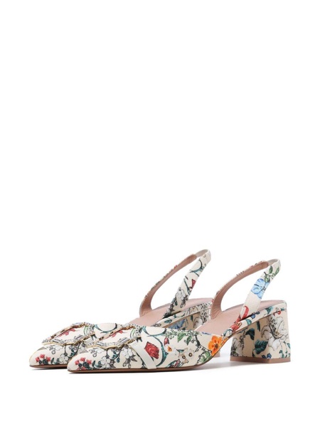 floral-print pumps