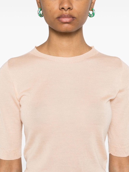 round-neck fine-knit top 