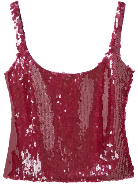 Red Sequinned Tank Top