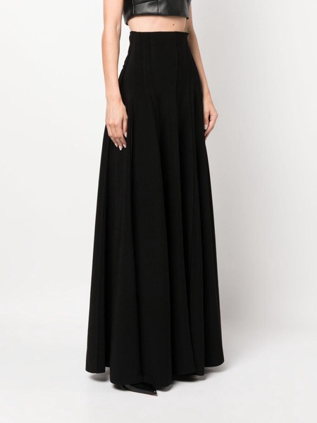 high-waisted pleated maxi skirt