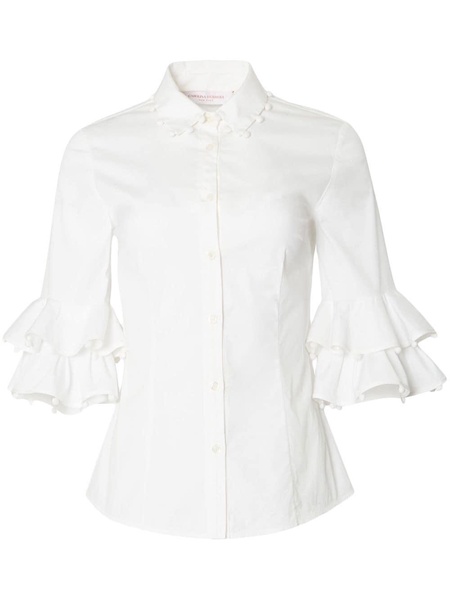 ruffled half-sleeve shirt