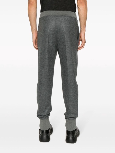 elasticated-waistband wool track pants